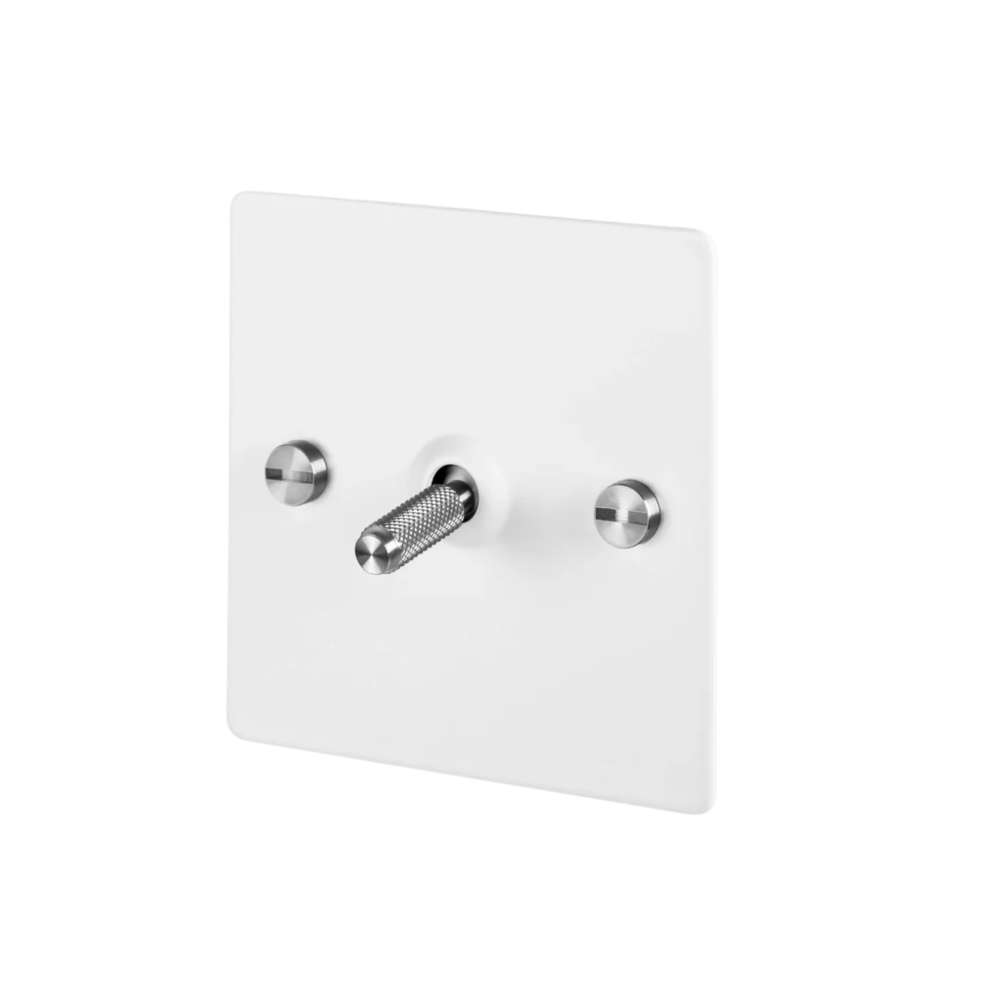 Buster + Punch 1G Toggle Light Switch - White Back Plate & Cross Knurl Pattern