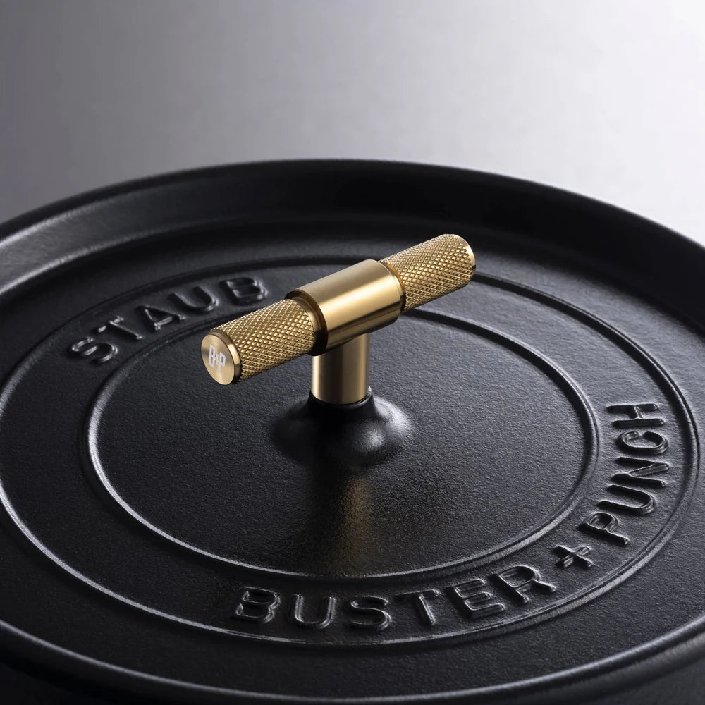 Buster + Punch Black 28cm Staub Cocotte - Cross Knurl