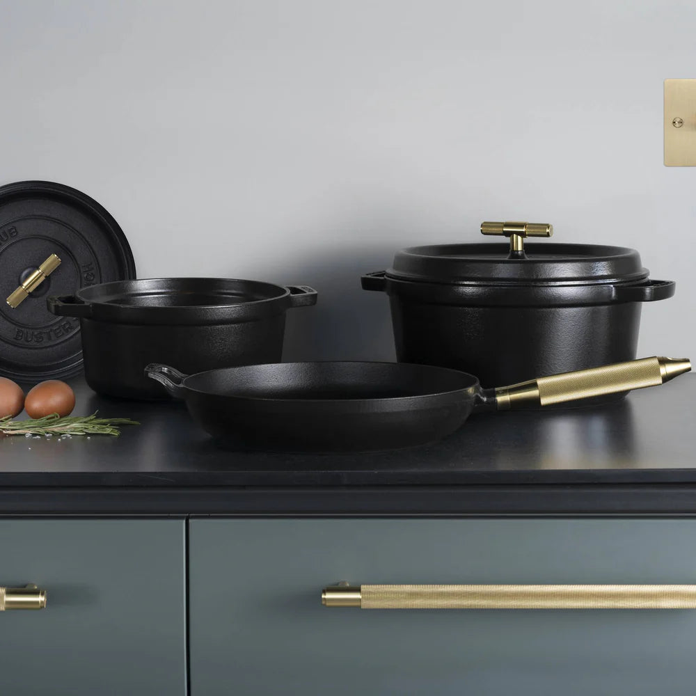 Buster + Punch Black 28cm Staub Cocotte - Cross Knurl