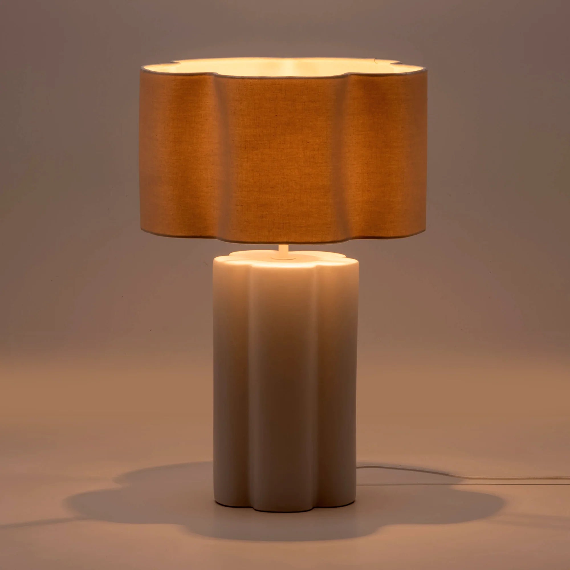 houseof. Flower Ceramic Table Lamp - White