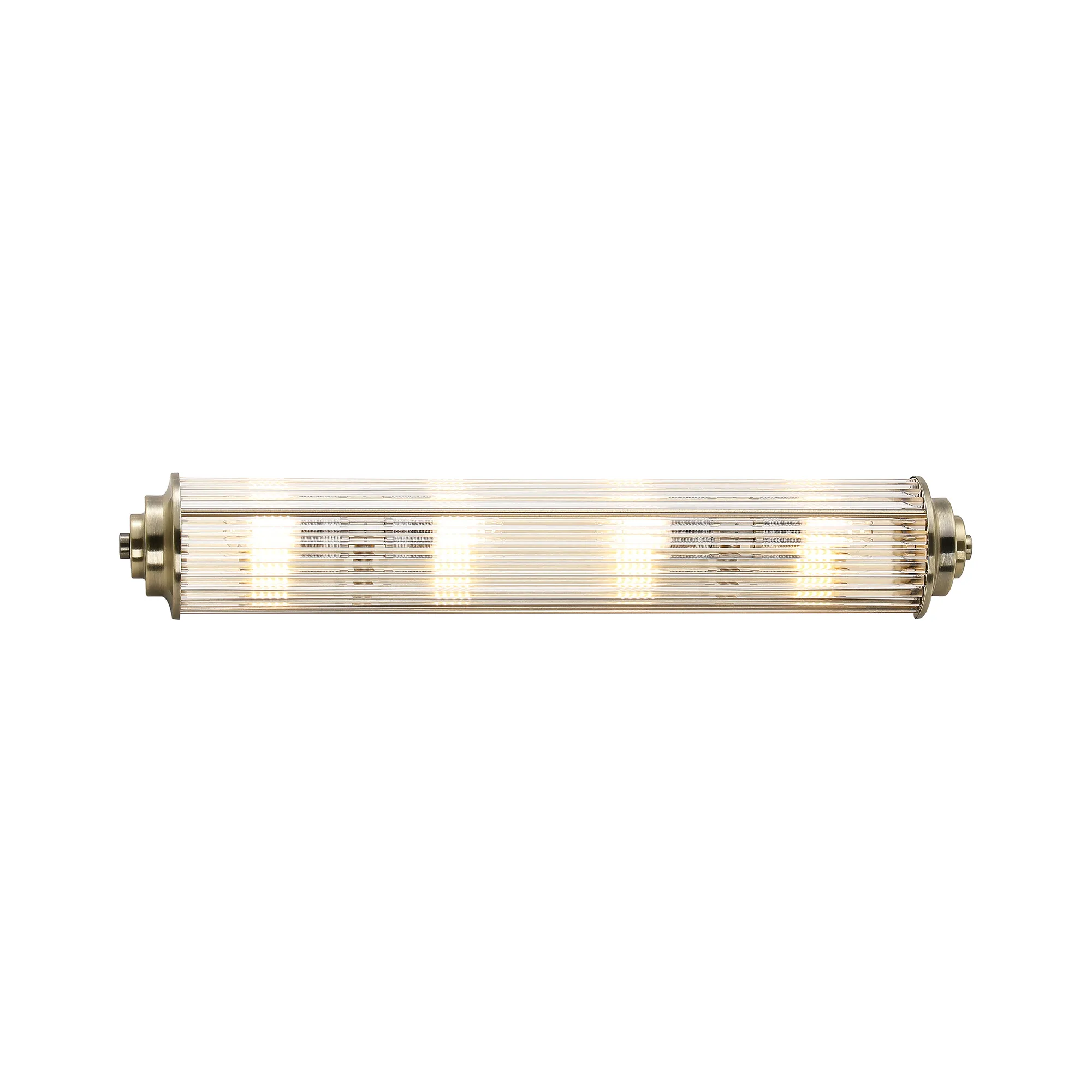 Fabula Wedgewood Large 4 Light Glass Rod Wall Light G9 IP44 - Antique Brass