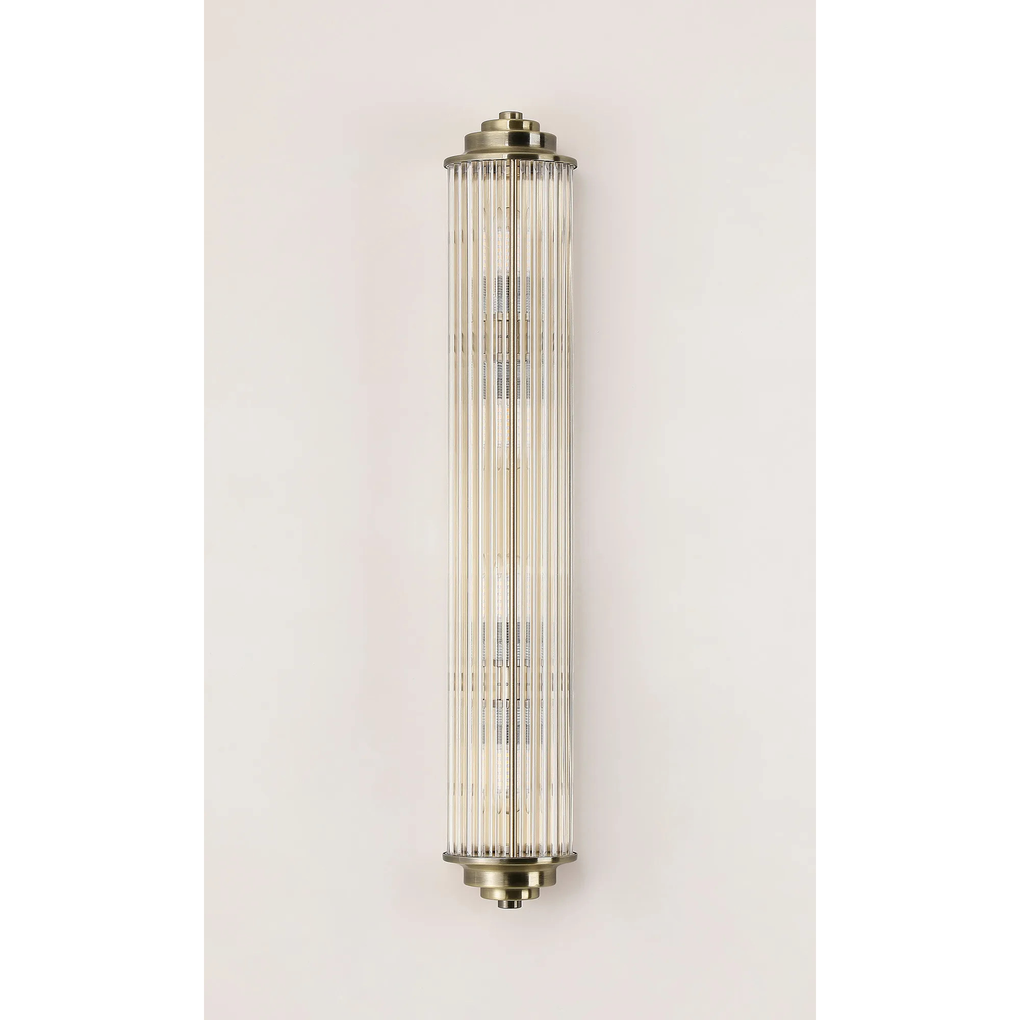 Fabula Wedgewood Large 4 Light Glass Rod Wall Light G9 IP44 - Antique Brass