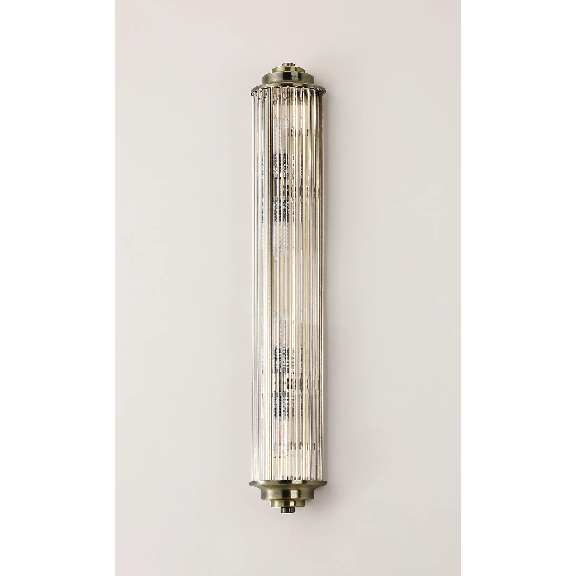 Fabula Wedgewood Large 4 Light Glass Rod Wall Light G9 IP44 - Antique Brass
