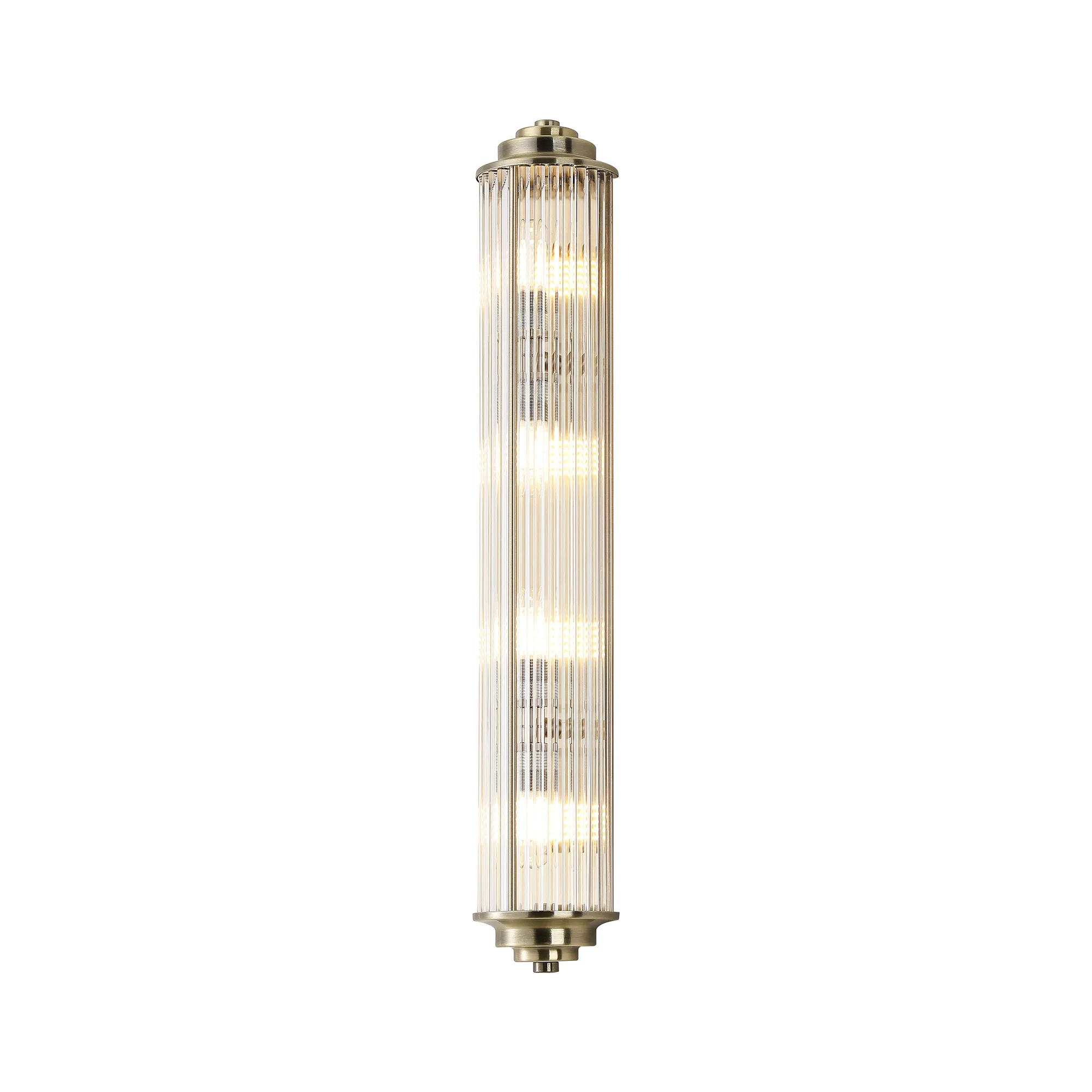 Fabula Wedgewood Large 4 Light Glass Rod Wall Light G9 IP44 - Antique Brass