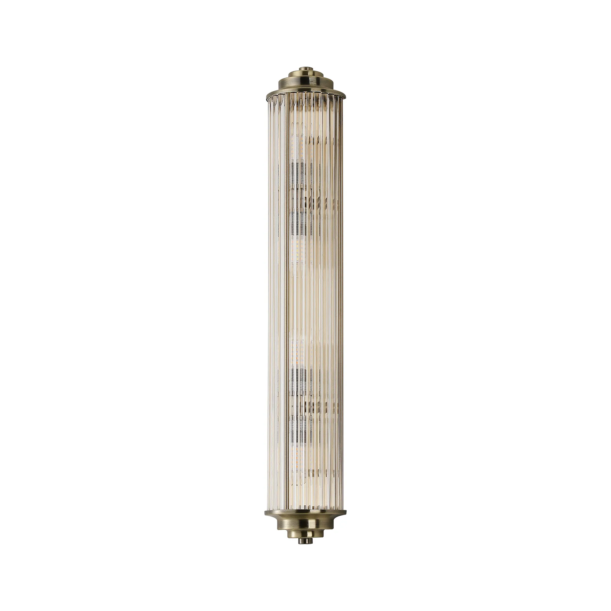 Fabula Wedgewood Large 4 Light Glass Rod Wall Light G9 IP44 - Antique Brass