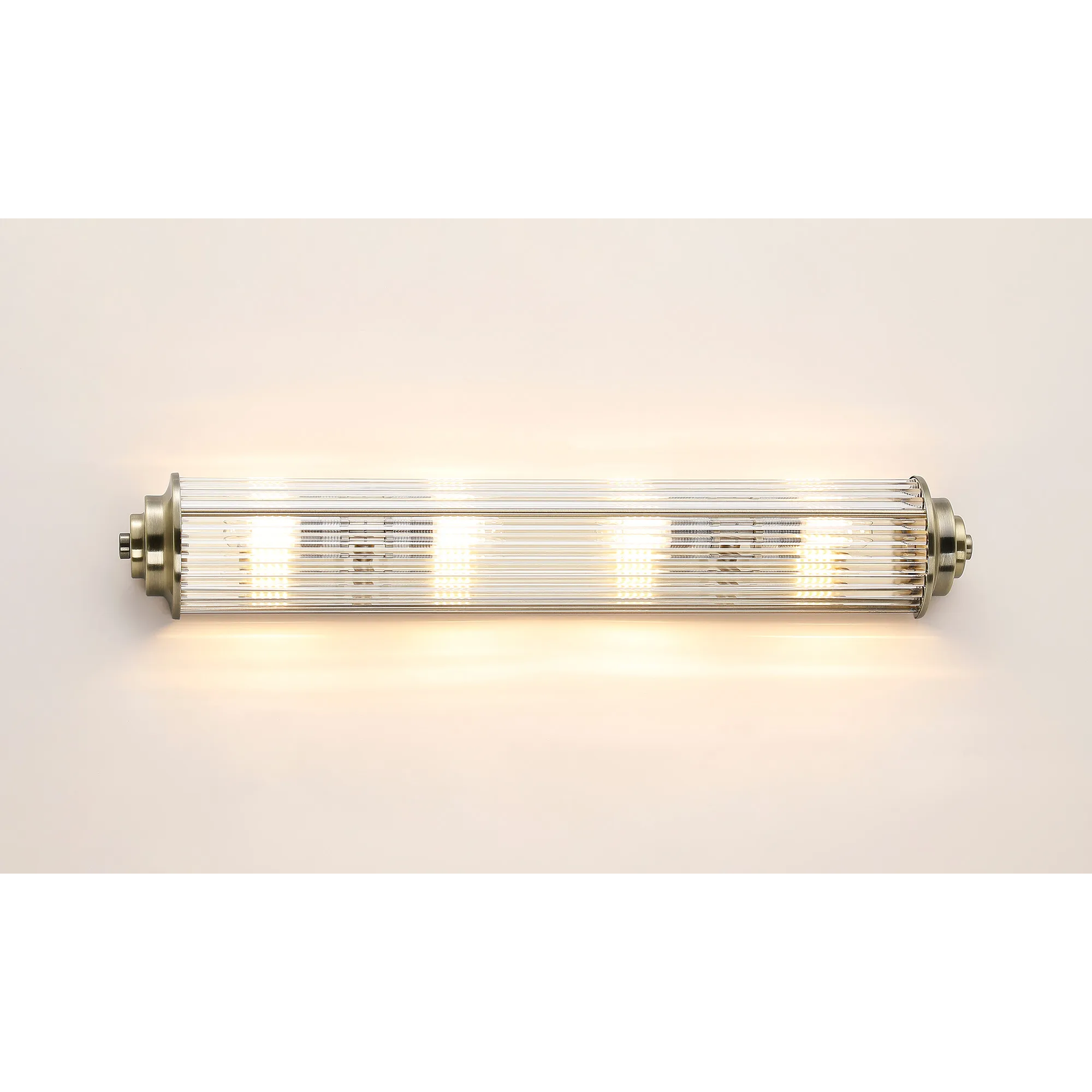 Fabula Wedgewood Large 4 Light Glass Rod Wall Light G9 IP44 - Antique Brass