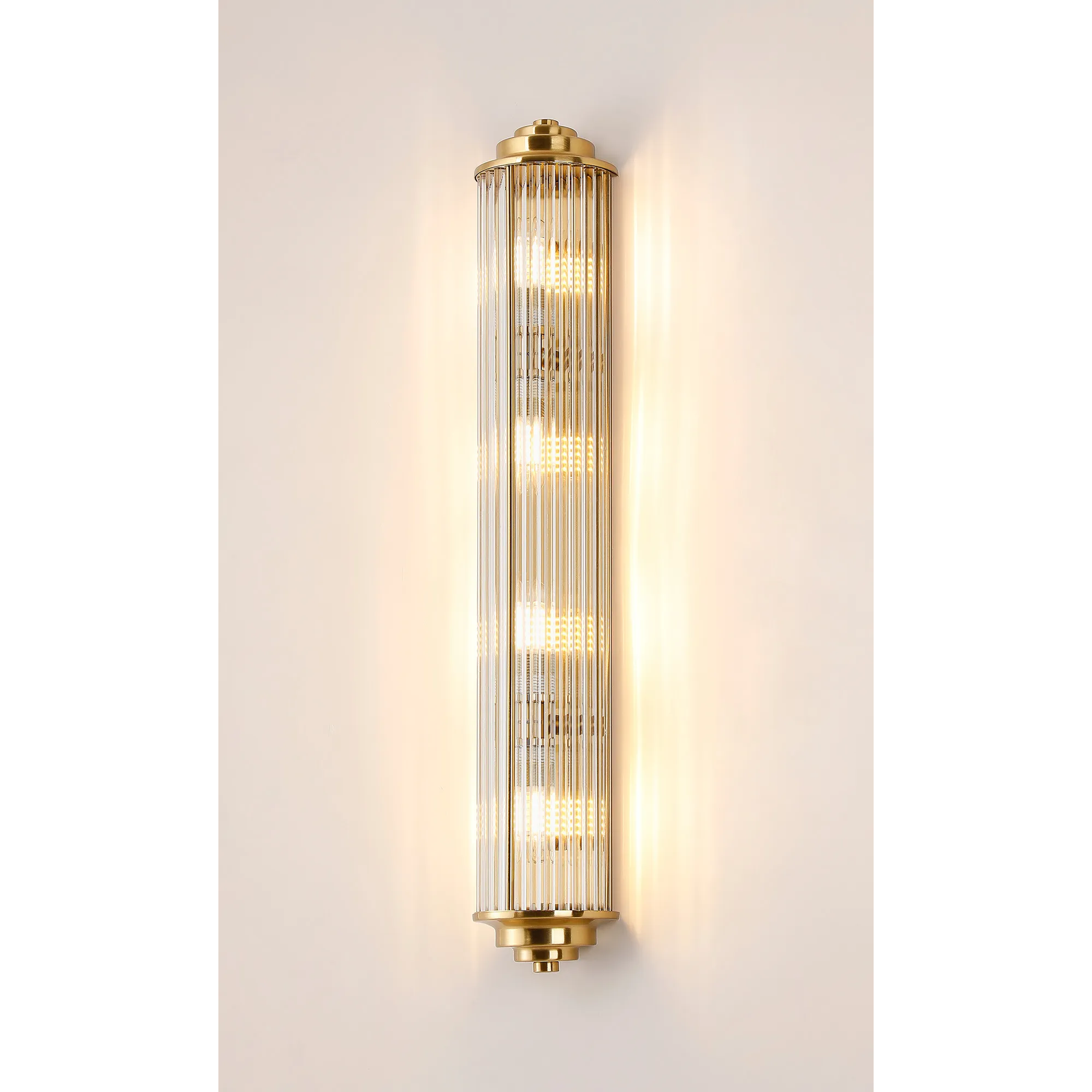 Fabula Wedgewood Large 4 Light Glass Rod Wall Light G9 IP44 - Gold