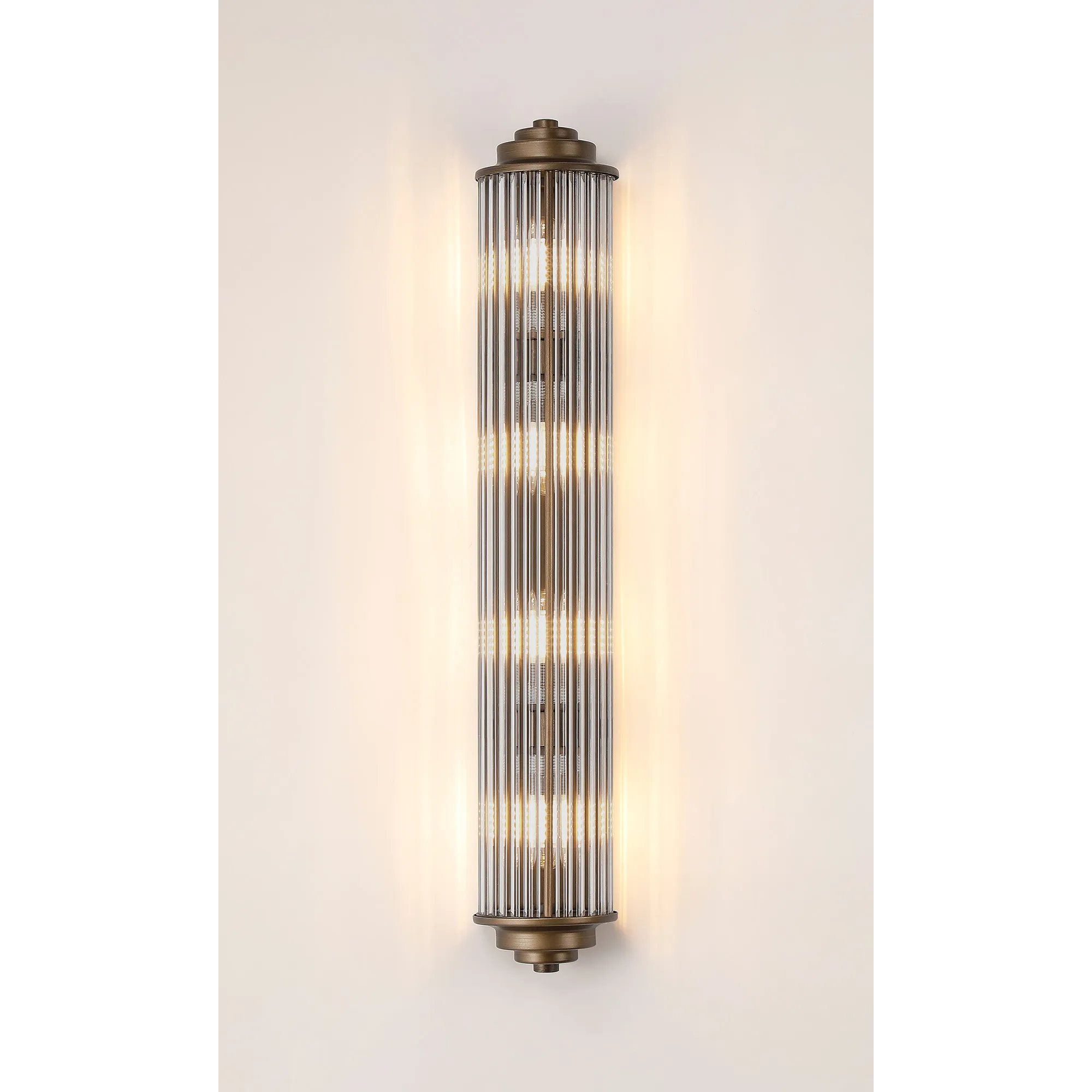 Fabula Wedgewood Large 4 Light Glass Rod Wall Light G9 IP44 - Bronze