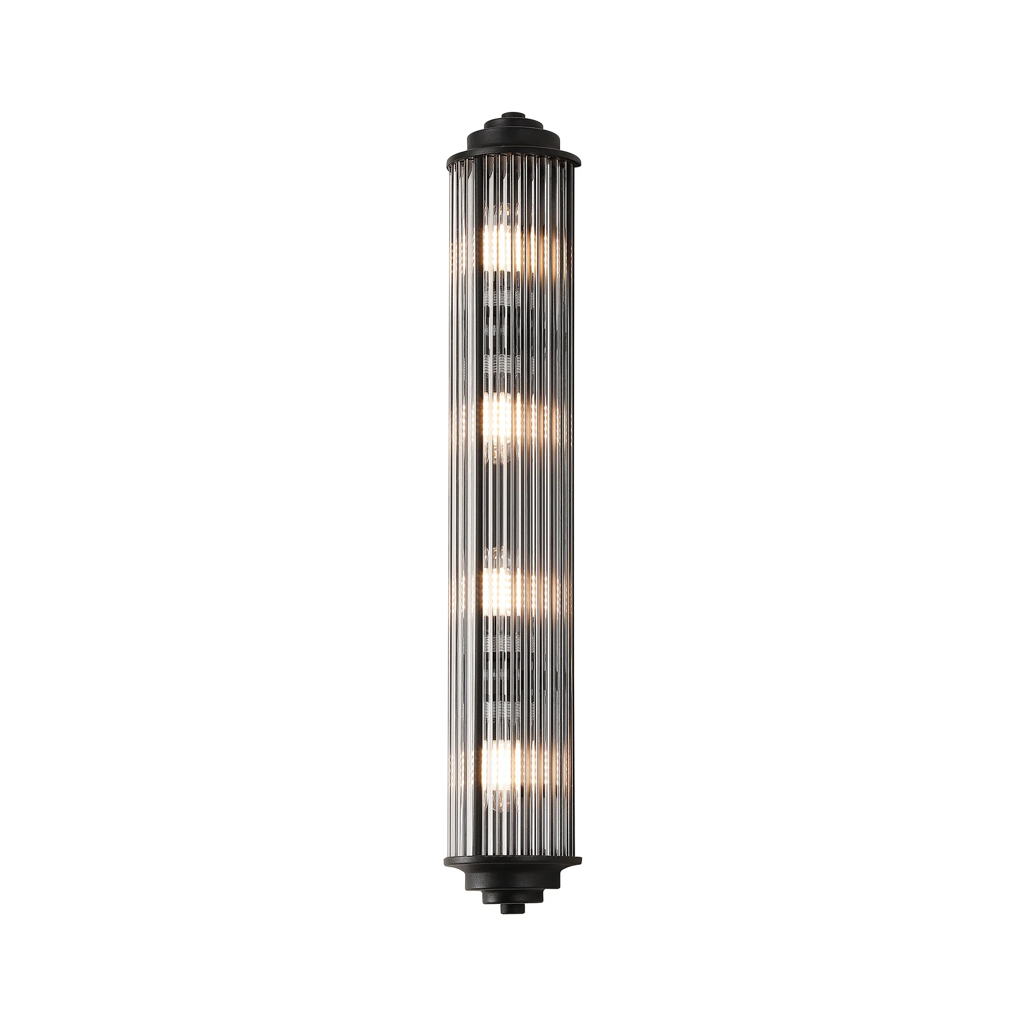 Fabula Wedgewood Large 4 Light Glass Rod Wall Light G9 IP44 - Satin Black