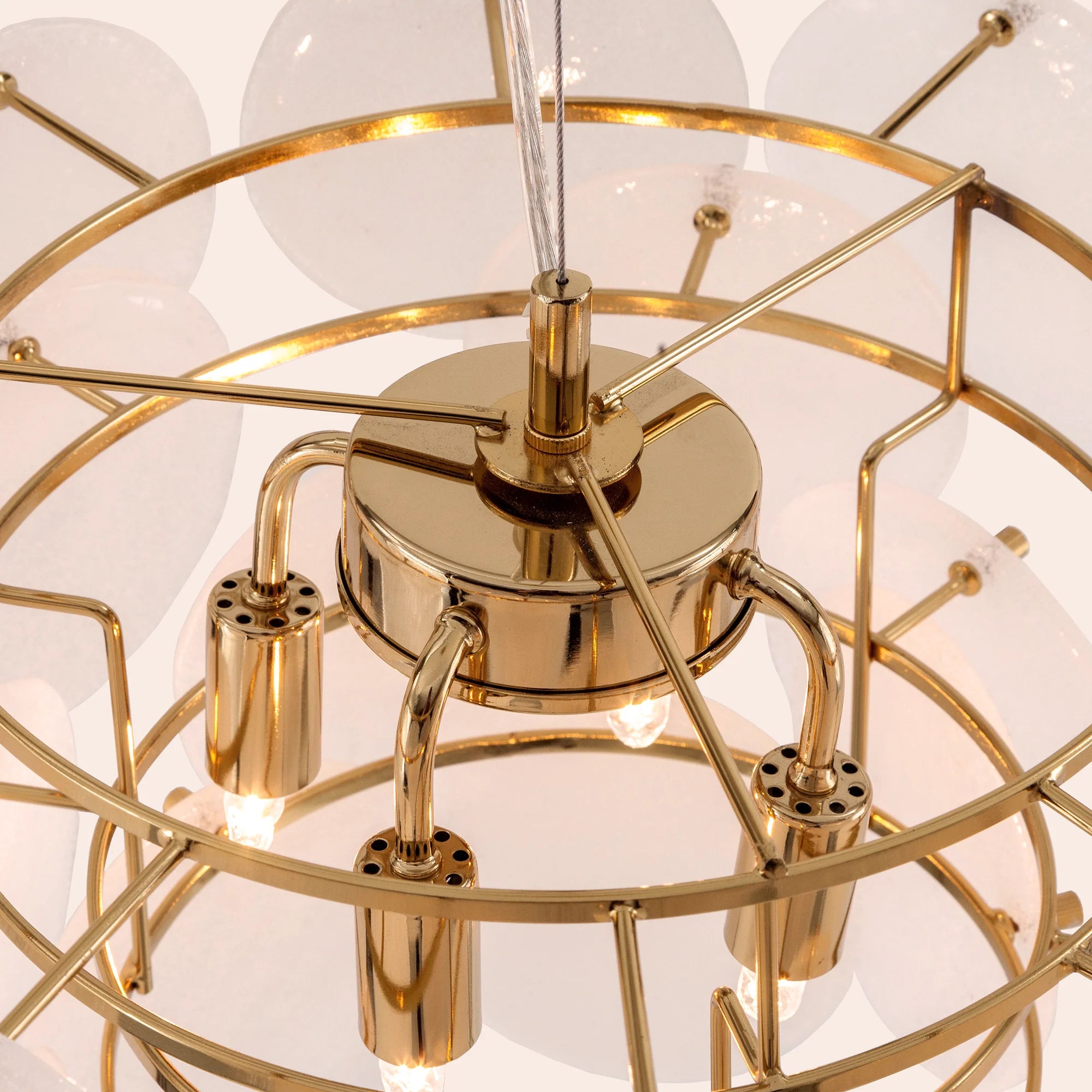 houseof. White Glass Disk Ceiling Pendant Light - Opal