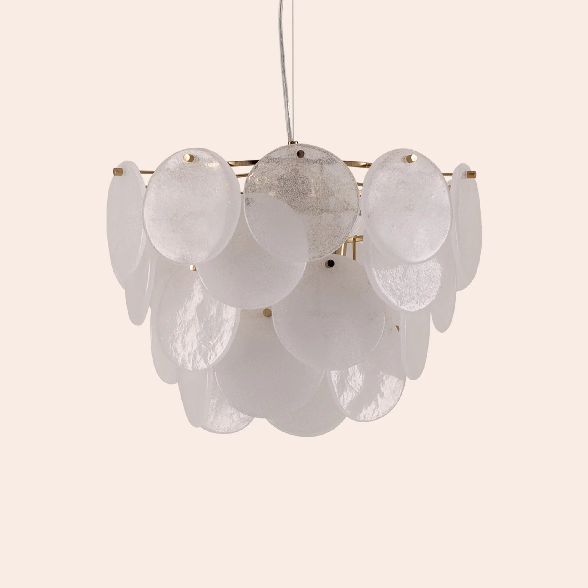 houseof. White Glass Disk Ceiling Pendant Light - Opal