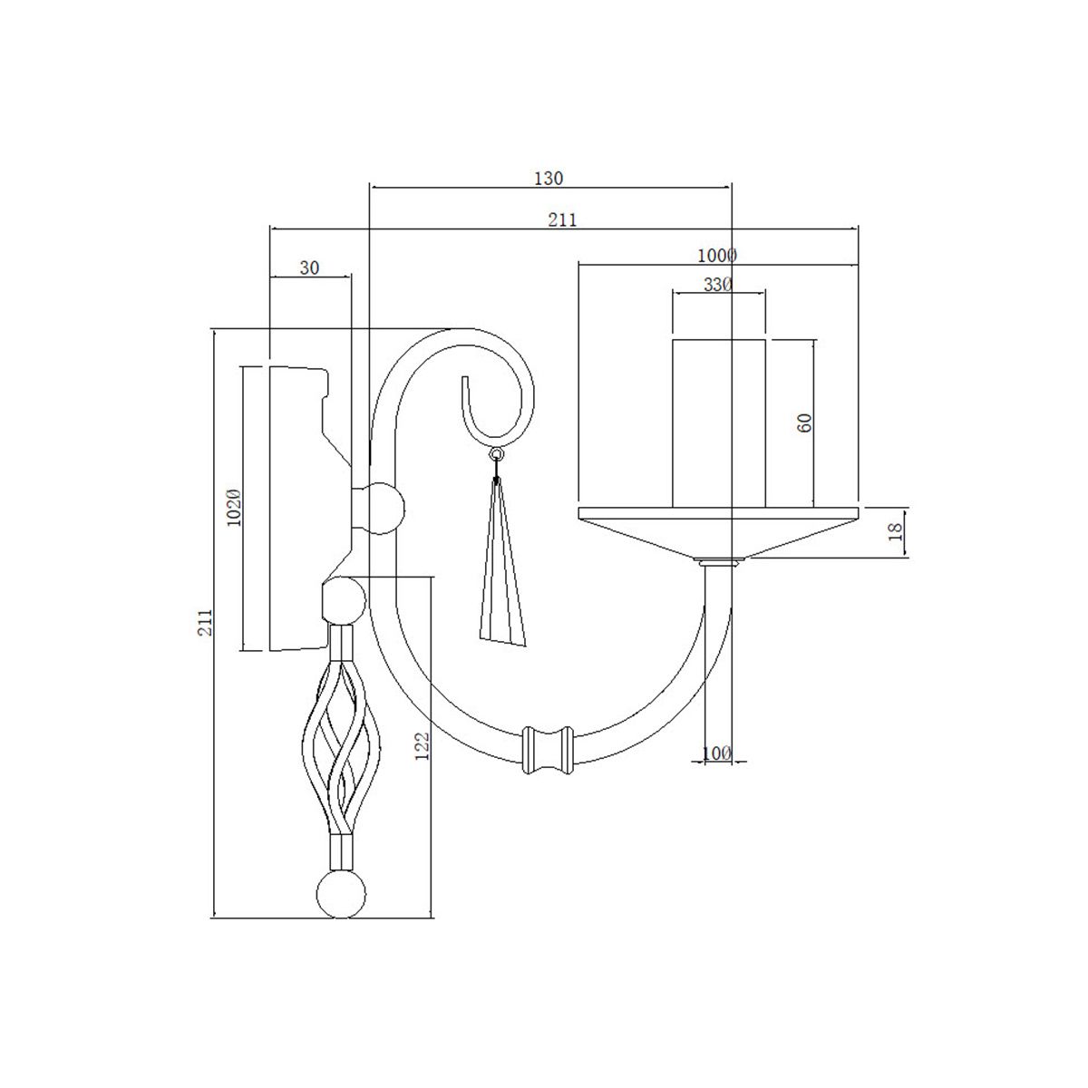 Elstead Aegean Single Wall Light - Aged Brass