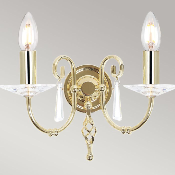 Elstead Aegean 2 Light Wall Light - Polished Brass
