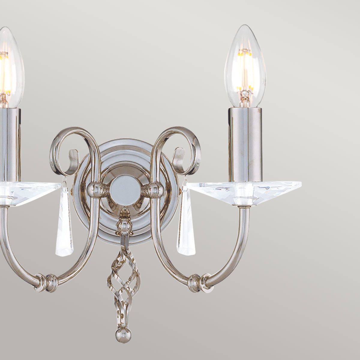 Elstead Aegean 2 Light Wall Light - Polished Nickel
