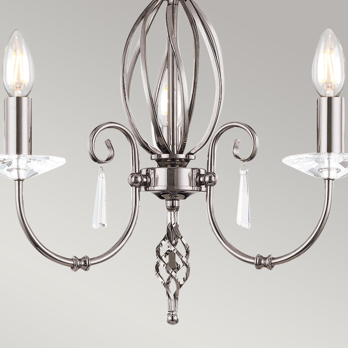 Elstead Aegean 3 Light Chandelier - Polished Nickel