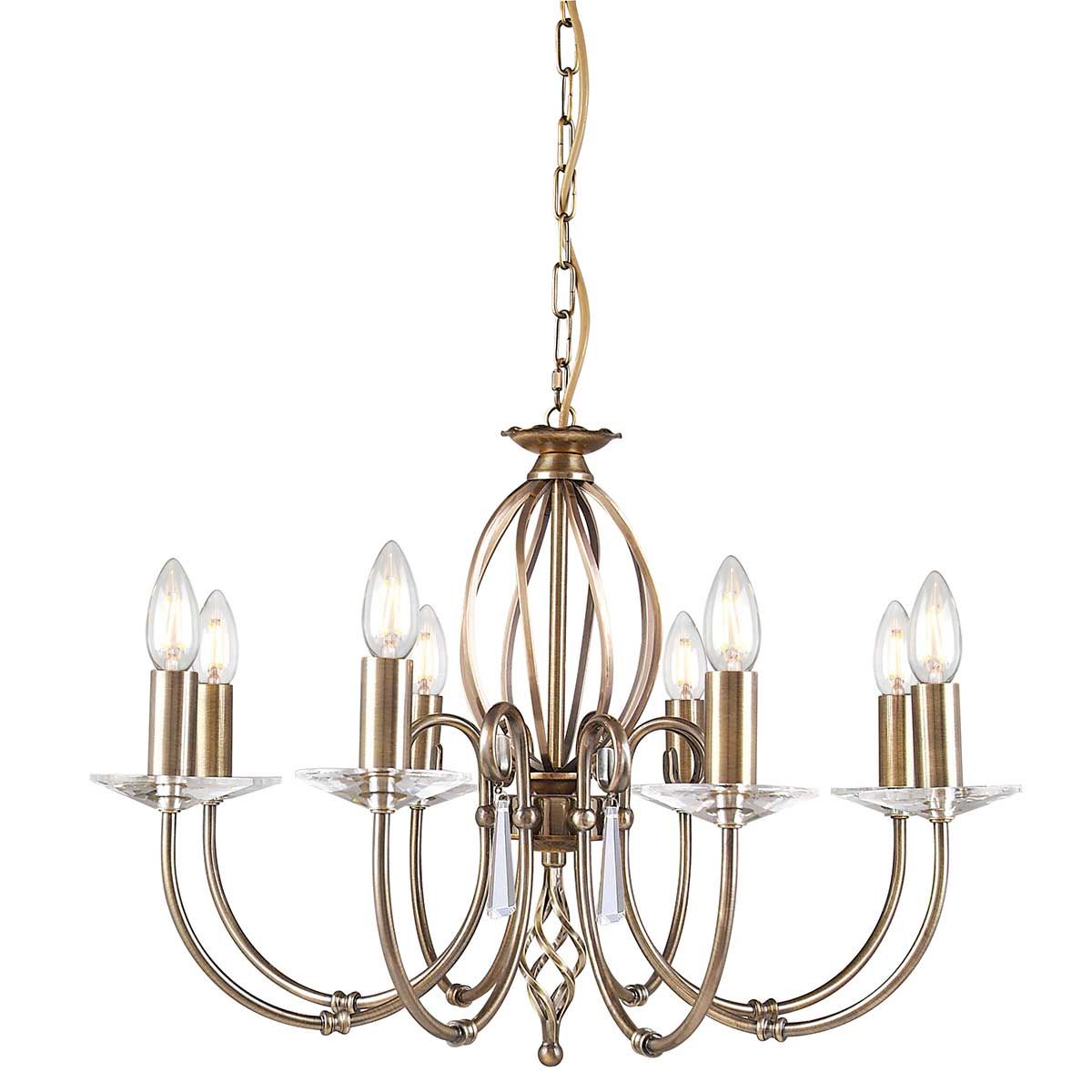 Elstead Aegean 8 Light Chandelier - Aged Brass