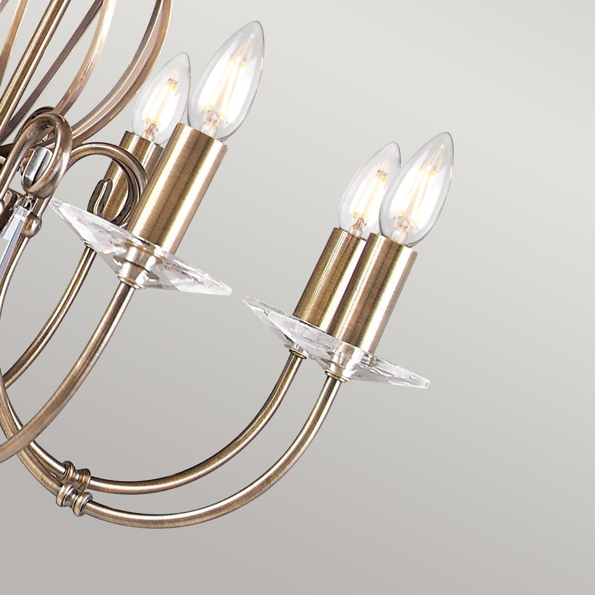 Elstead Aegean 8 Light Chandelier - Aged Brass