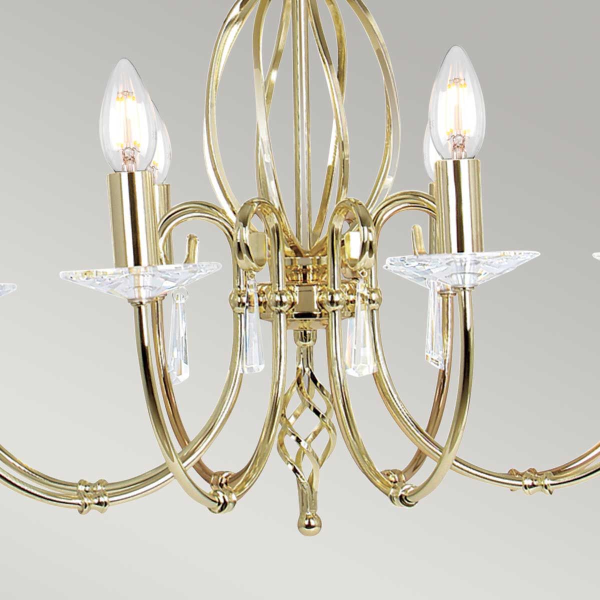 Elstead Aegean 8 Light Chandelier - Polished Brass