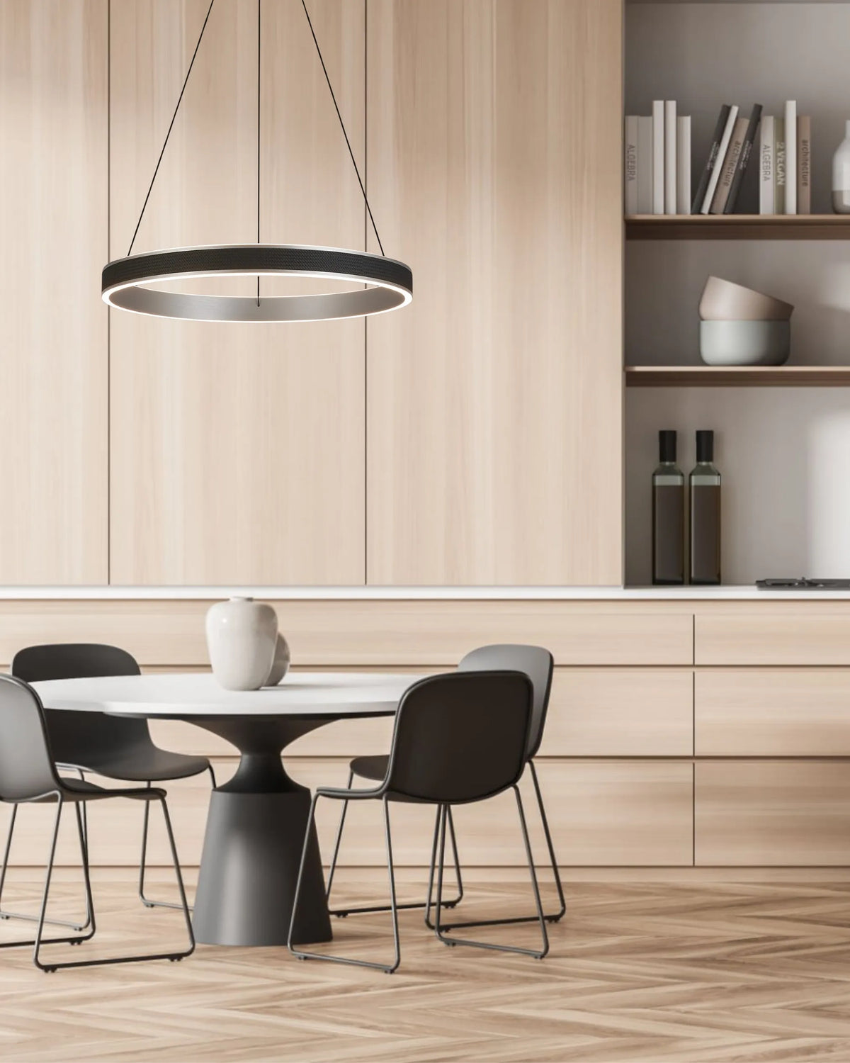 Fabula Alina LED Pendant Light – Black & Antique Silver