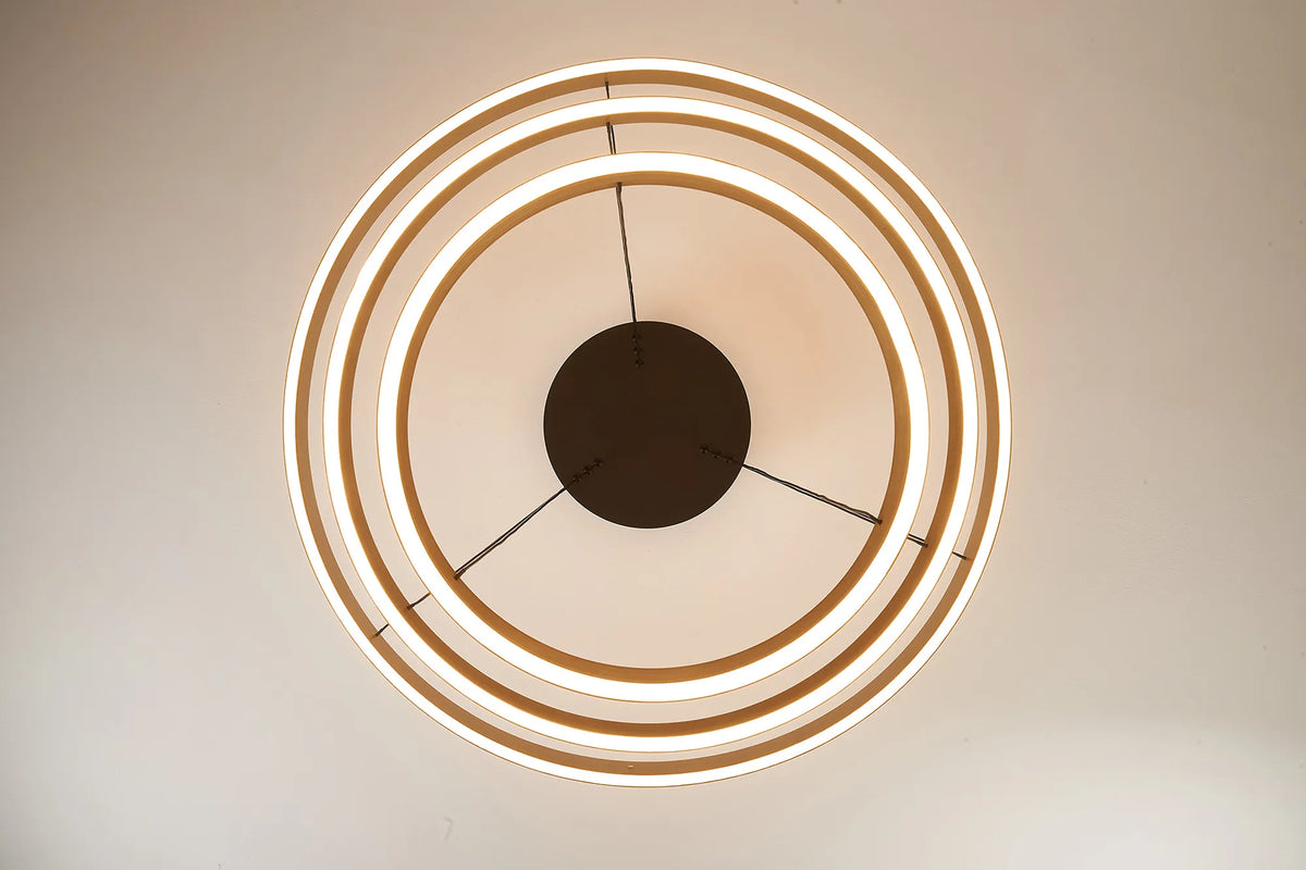 Fabula Alina 3 Tier LED Pendant Light – 40/59/80 cm – Black & Brushed Gold