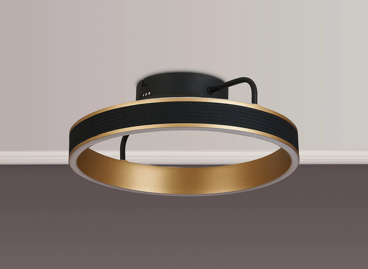 Fabula Alina Round Ceiling Light – Black & Brushed Gold