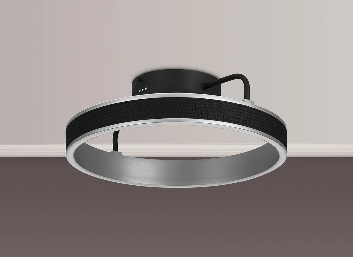 Fabula Alina Round Ceiling Light – Black & Antique Silver