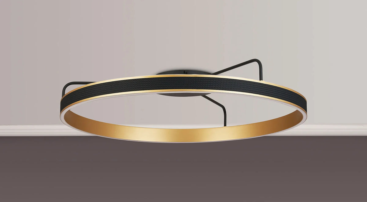 Fabula Alina Round Ceiling Light – Black & Brushed Gold
