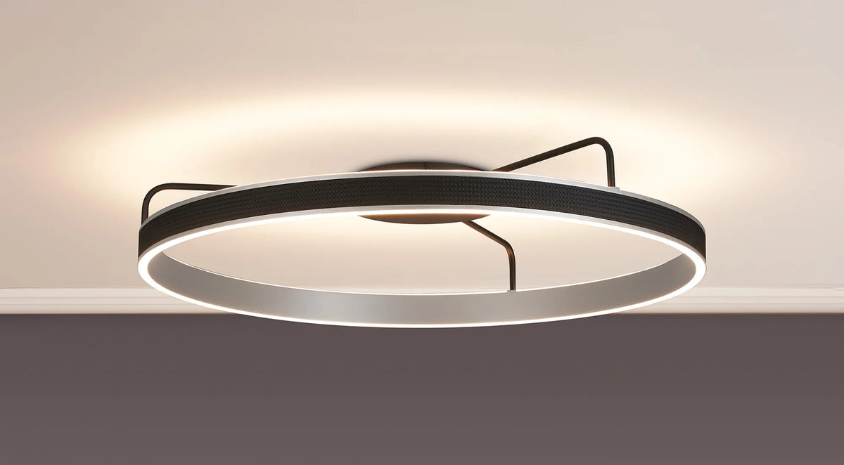 Fabula Alina Round Ceiling Light – Black & Antique Silver