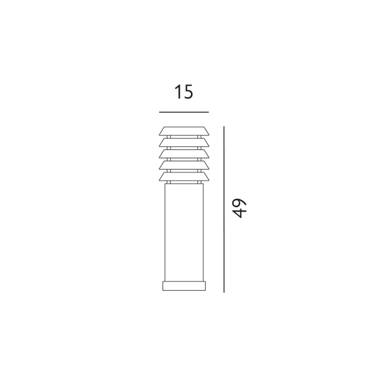 Norlys Alta Single Medium Bollard - Black