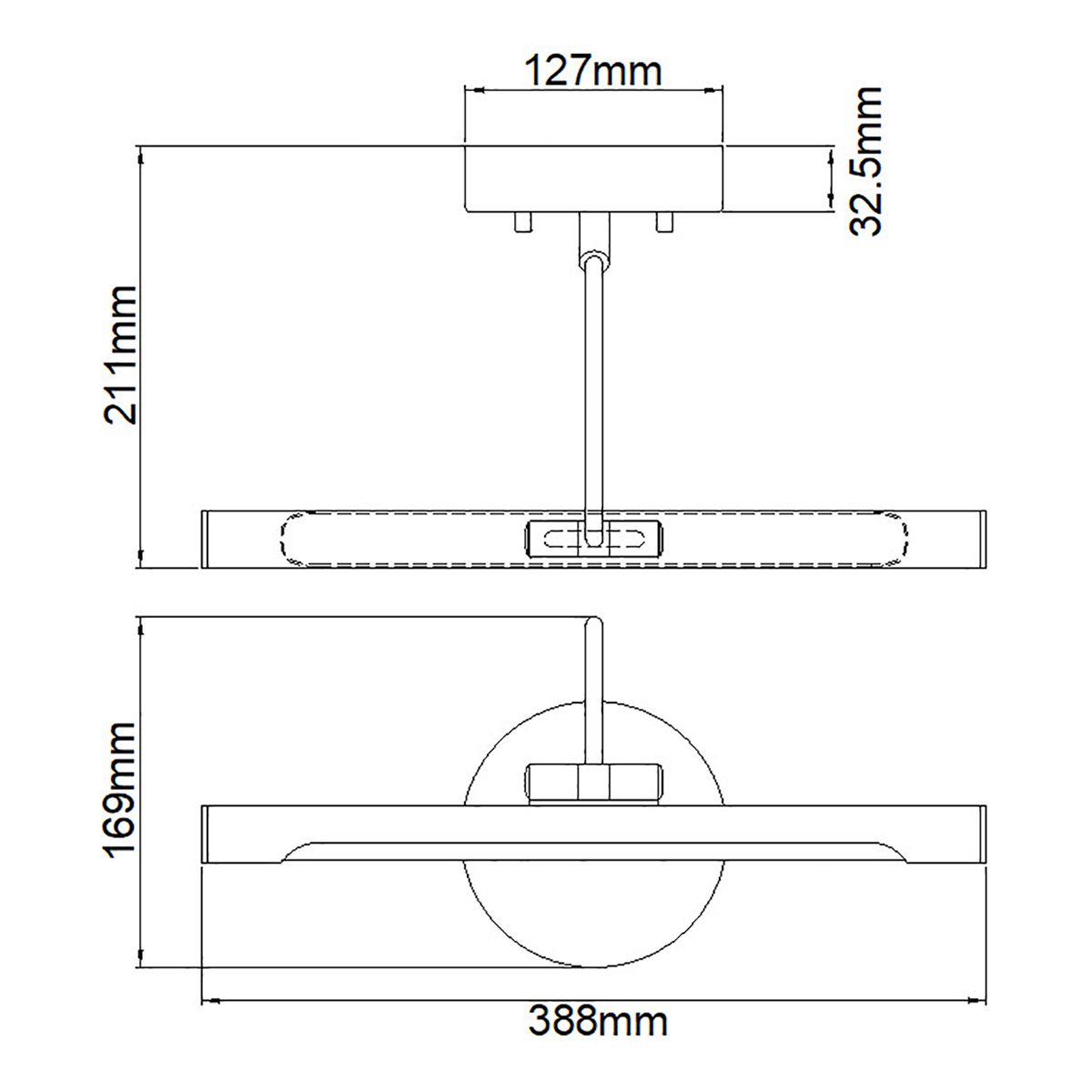 Elstead Alton Single Small LED Picture Light - Black