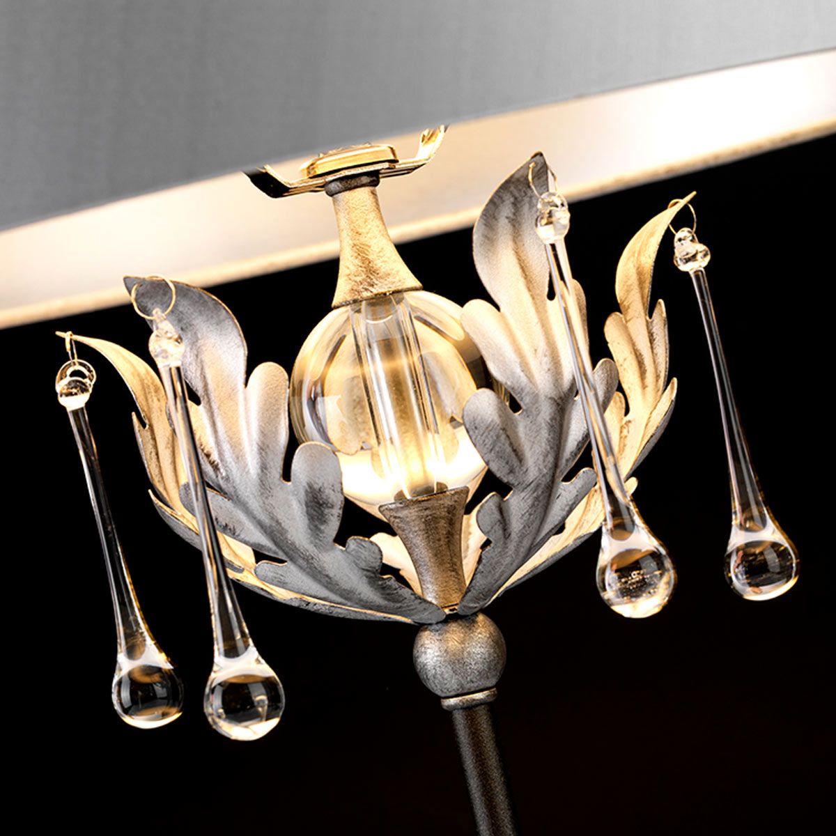 Elstead Amarilli Single Table Lamp - Black & Silver