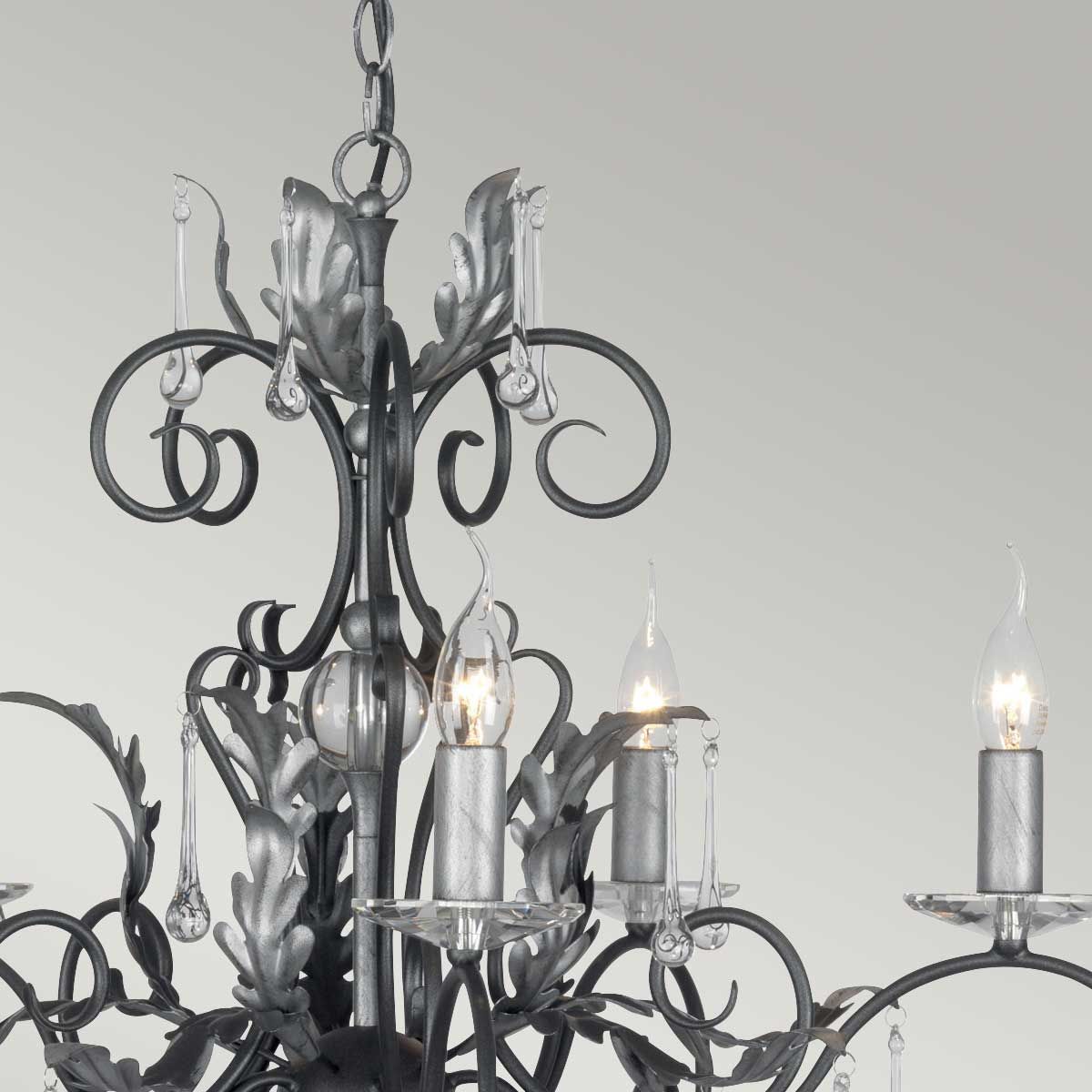 Elstead Amarilli 15 Light Chandelier - Black & Silver