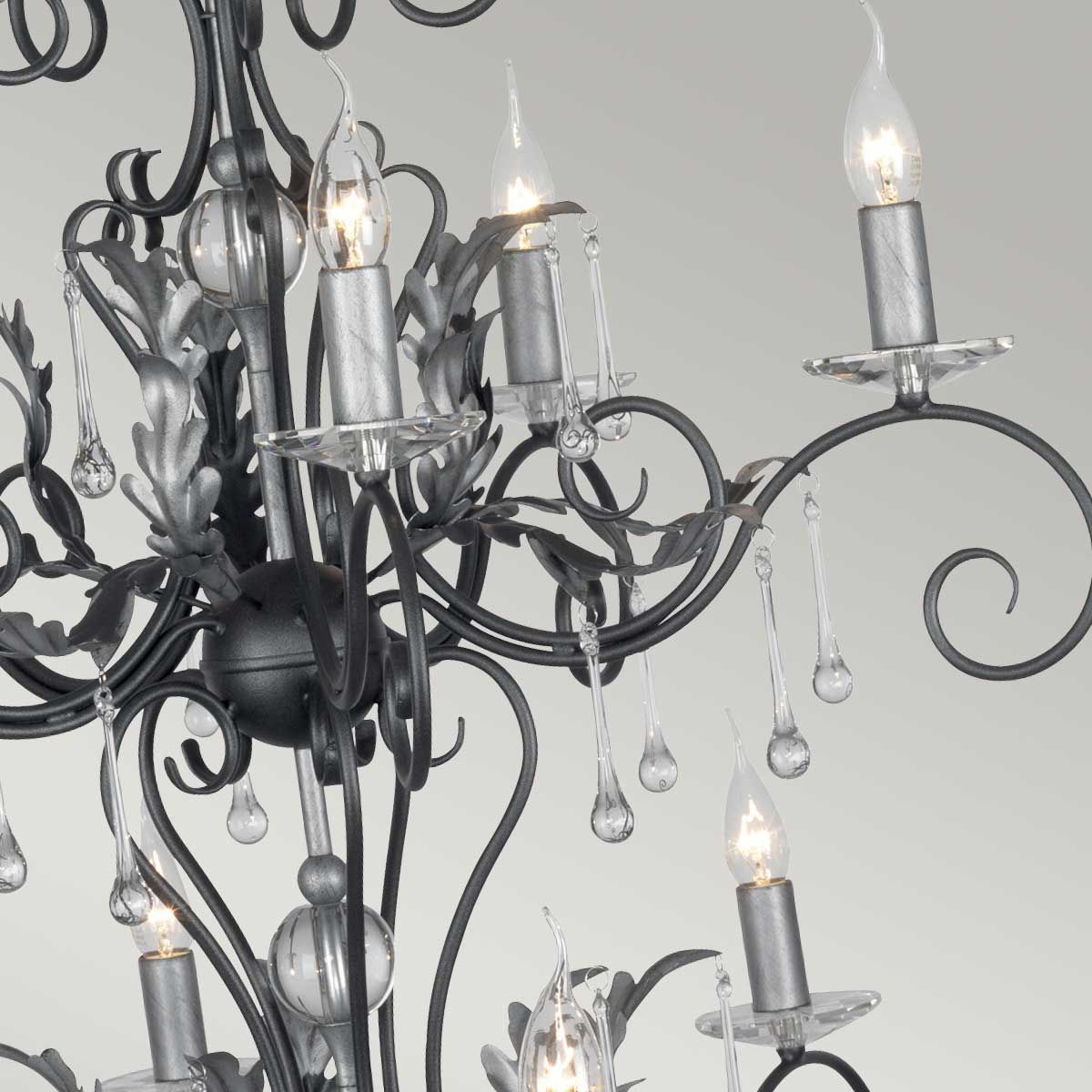 Elstead Amarilli 15 Light Chandelier - Black & Silver