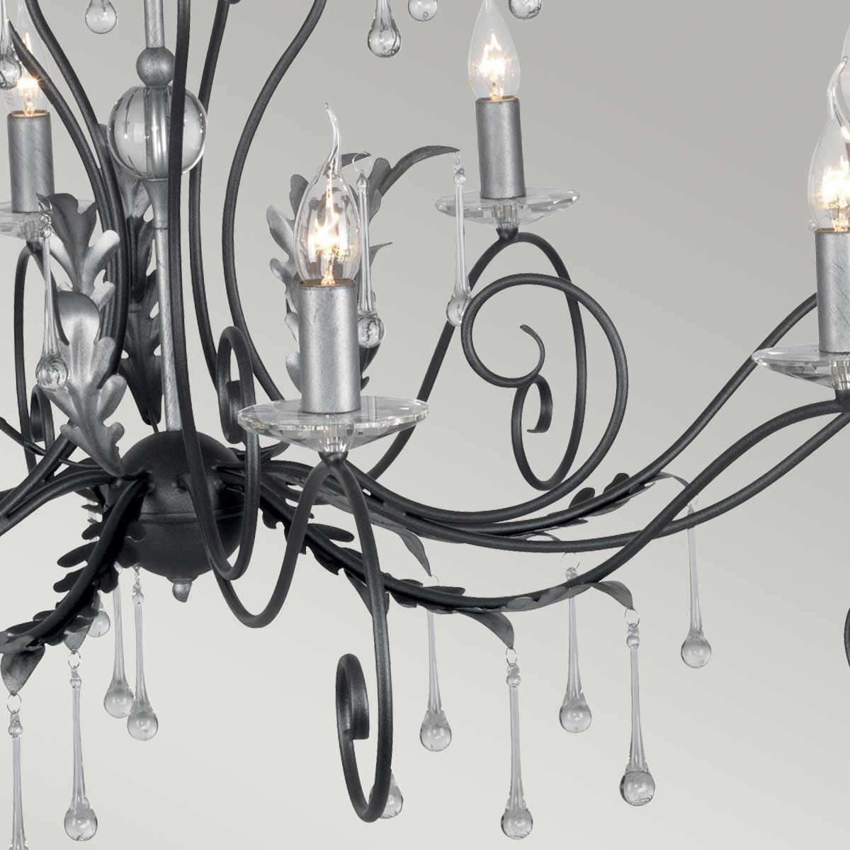 Elstead Amarilli 15 Light Chandelier - Black & Silver