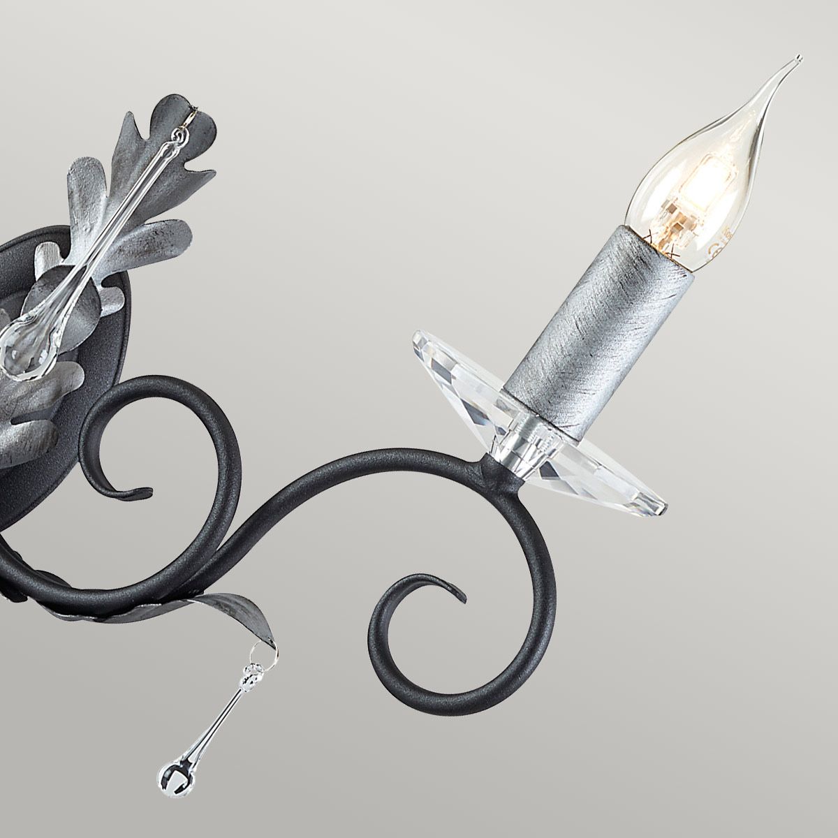 Elstead Amarilli 2 Light Wall Light - Black & Silver
