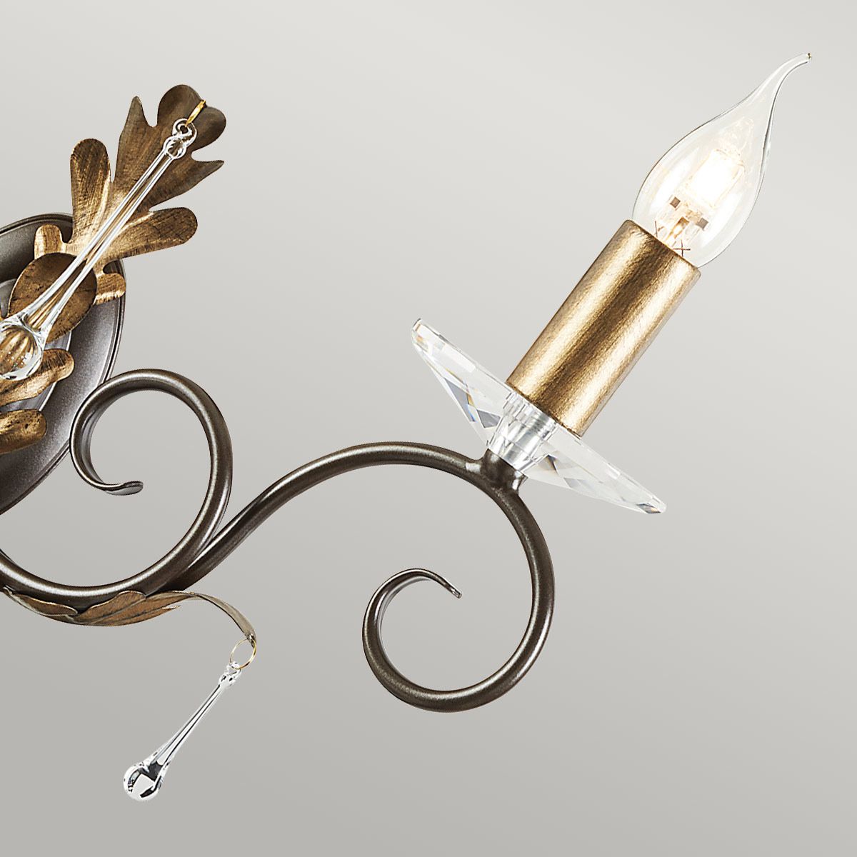 Elstead Amarilli 2 Light Wall Light - Bronze & Gold
