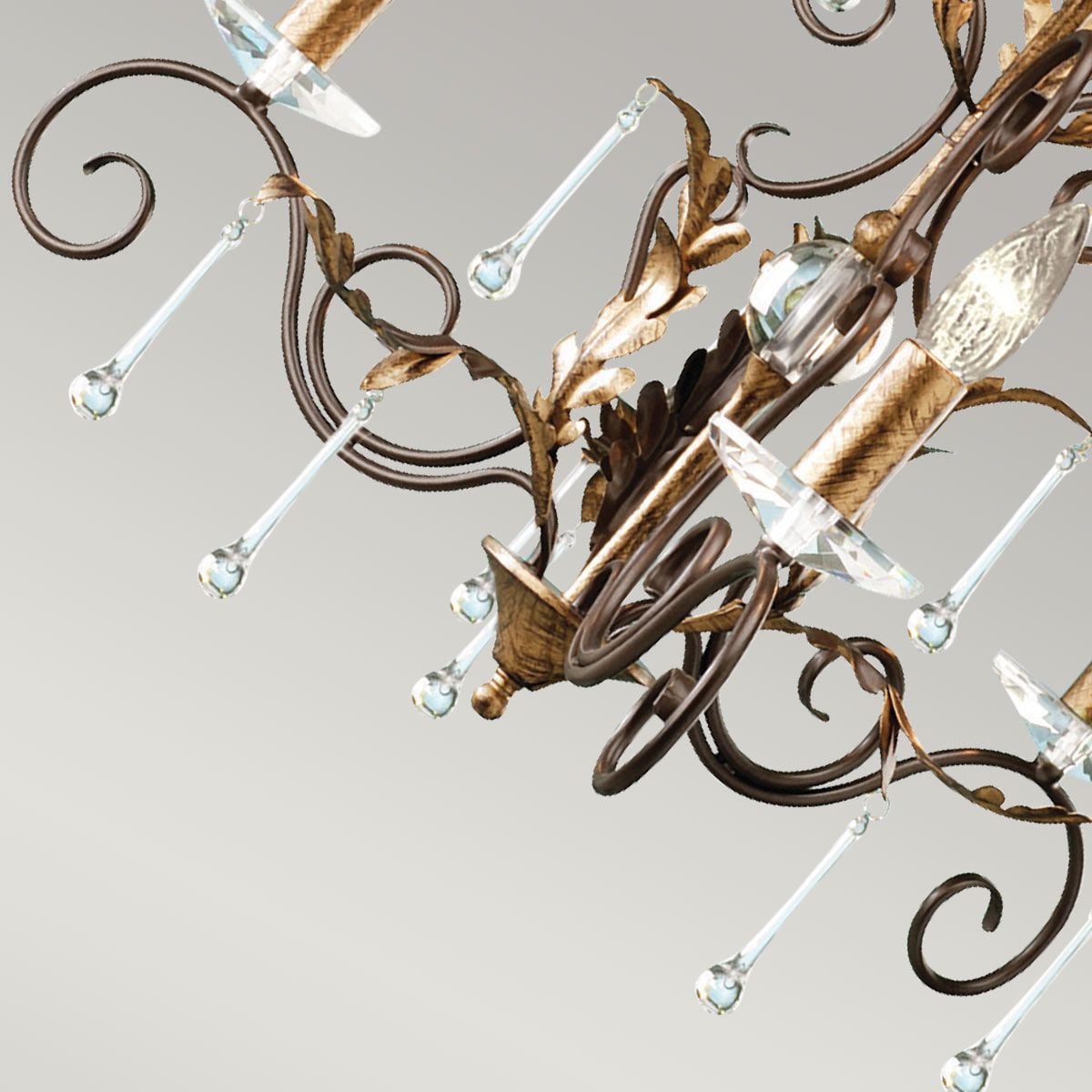 Elstead Amarilli 3 Light Chandelier - Bronze & Gold