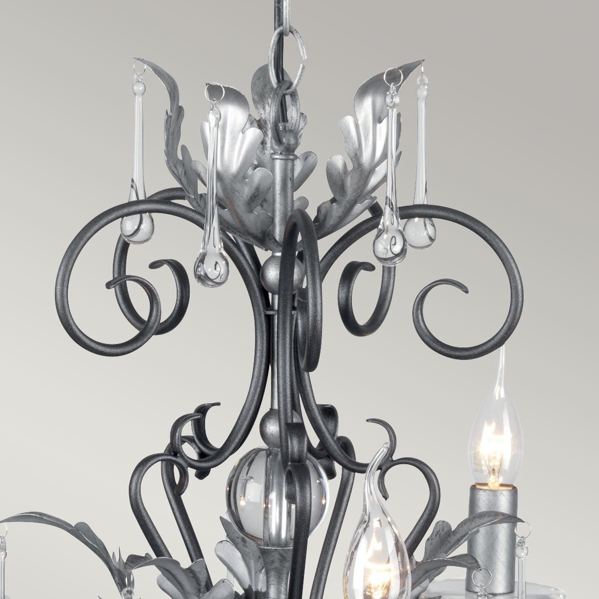 Elstead Amarilli 5 Light Chandelier - Black & Silver