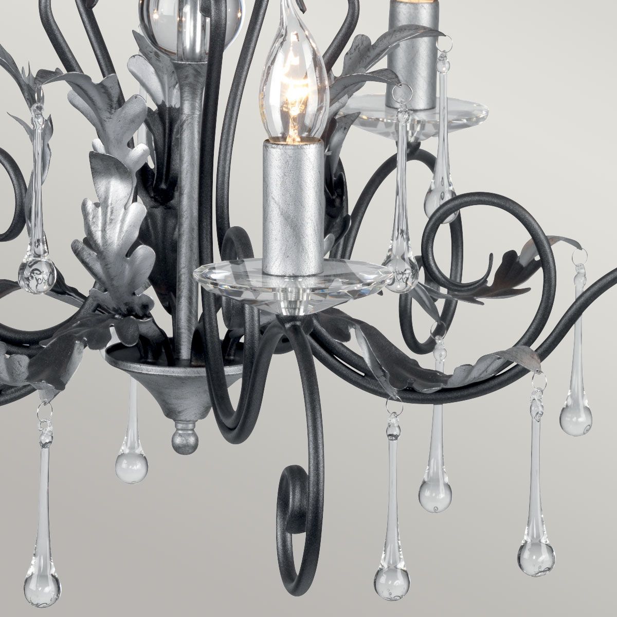 Elstead Amarilli 5 Light Chandelier - Black & Silver