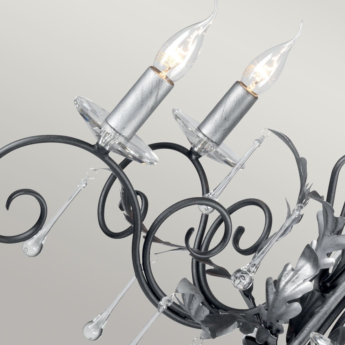 Elstead Amarilli 5 Light Chandelier - Black & Silver