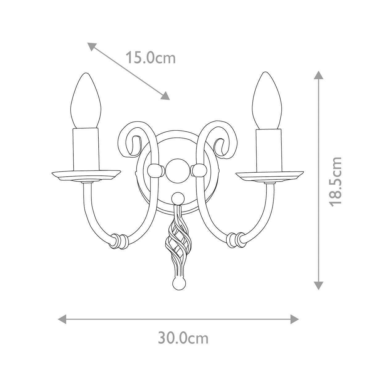 Elstead Artisan 2 Light Wall Light - Black