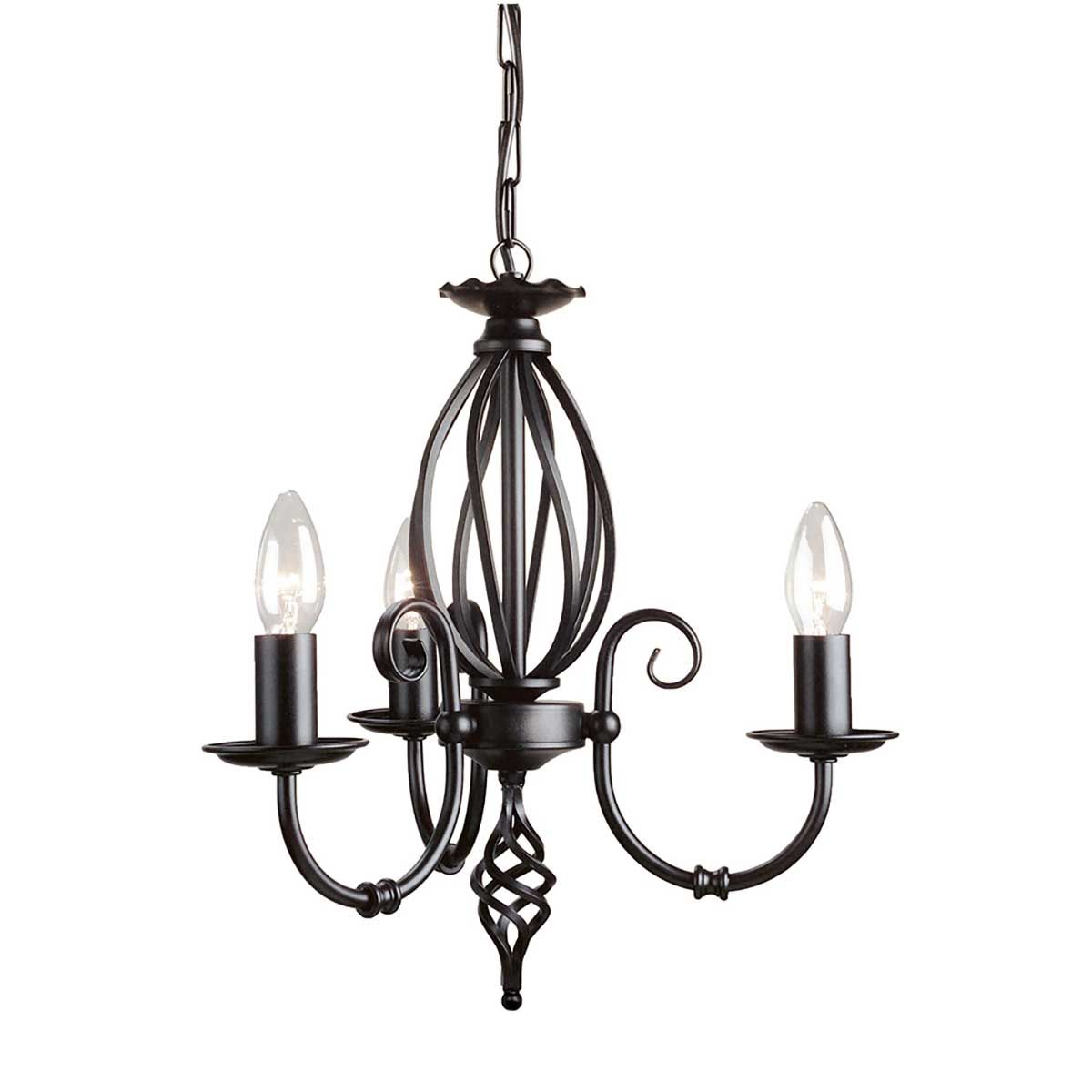 Elstead Artisan 3 Light Chandelier - Black