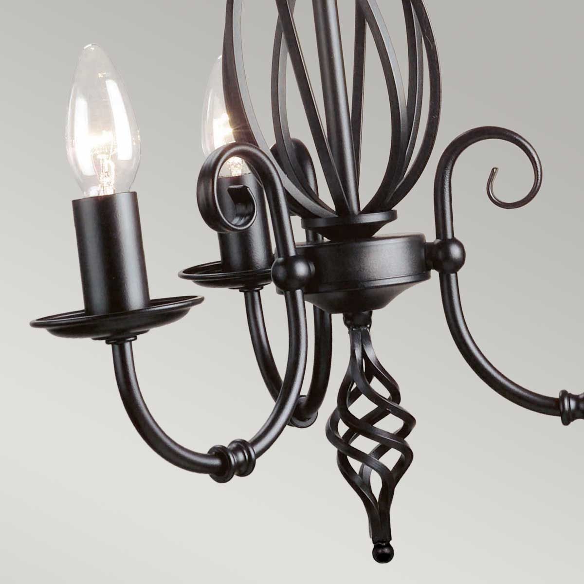 Elstead Artisan 3 Light Chandelier - Black