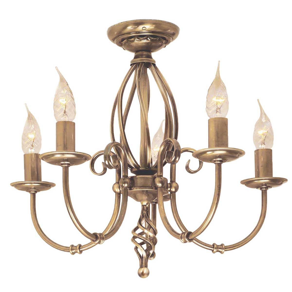 Elstead Artisan 5 Light Chandelier - Aged Brass