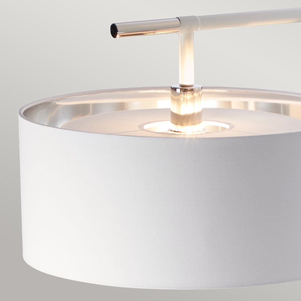 Elstead Balance Single Floor Lamp - White & Polished Nickel