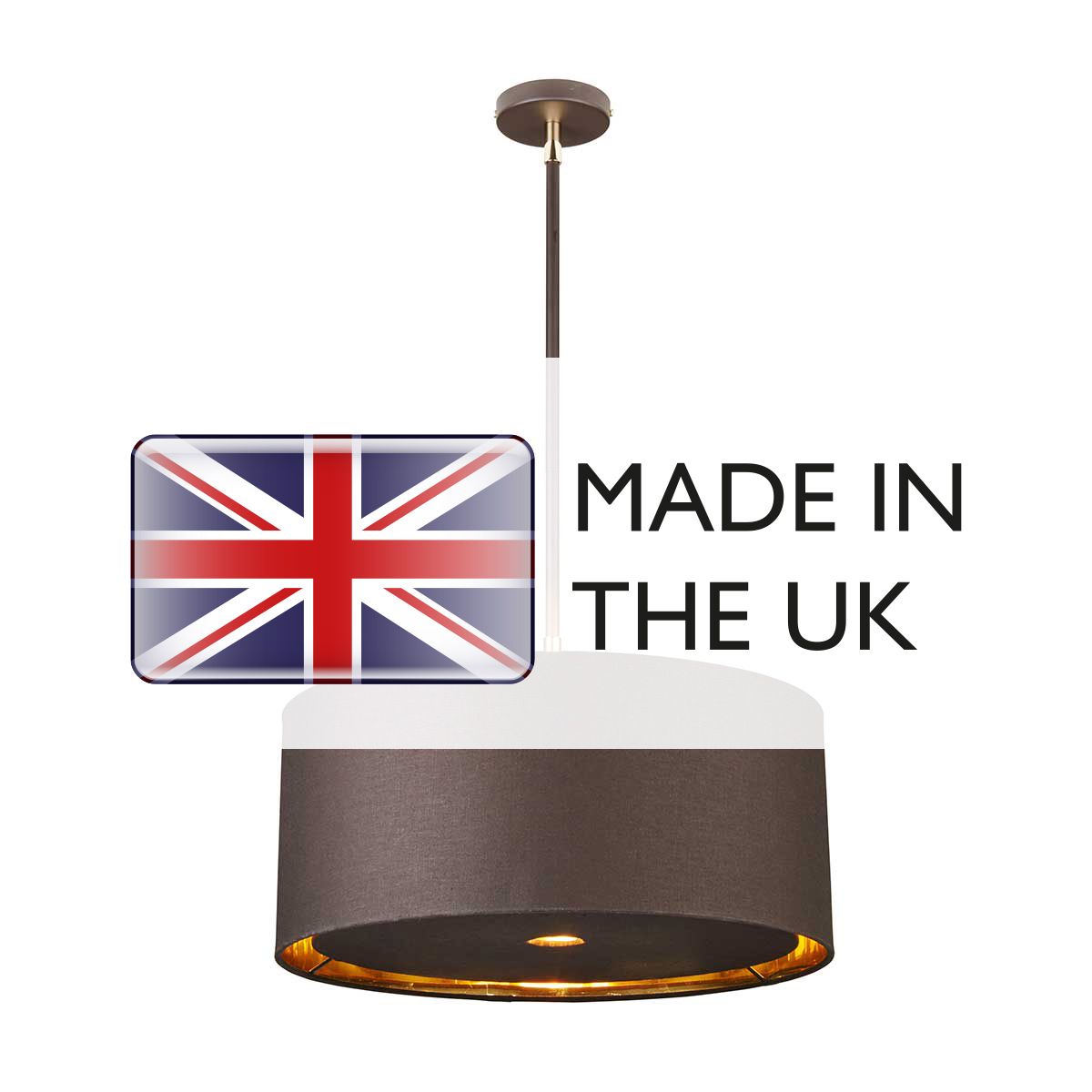 Elstead Balance Single Pendant - Brown & Polished Brass