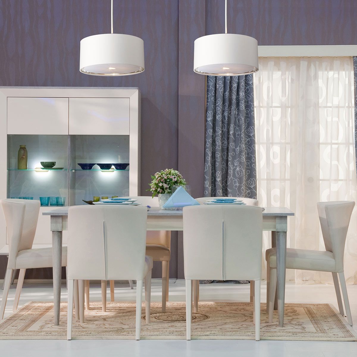 Elstead Balance Single Pendant - White & Polished Nickel