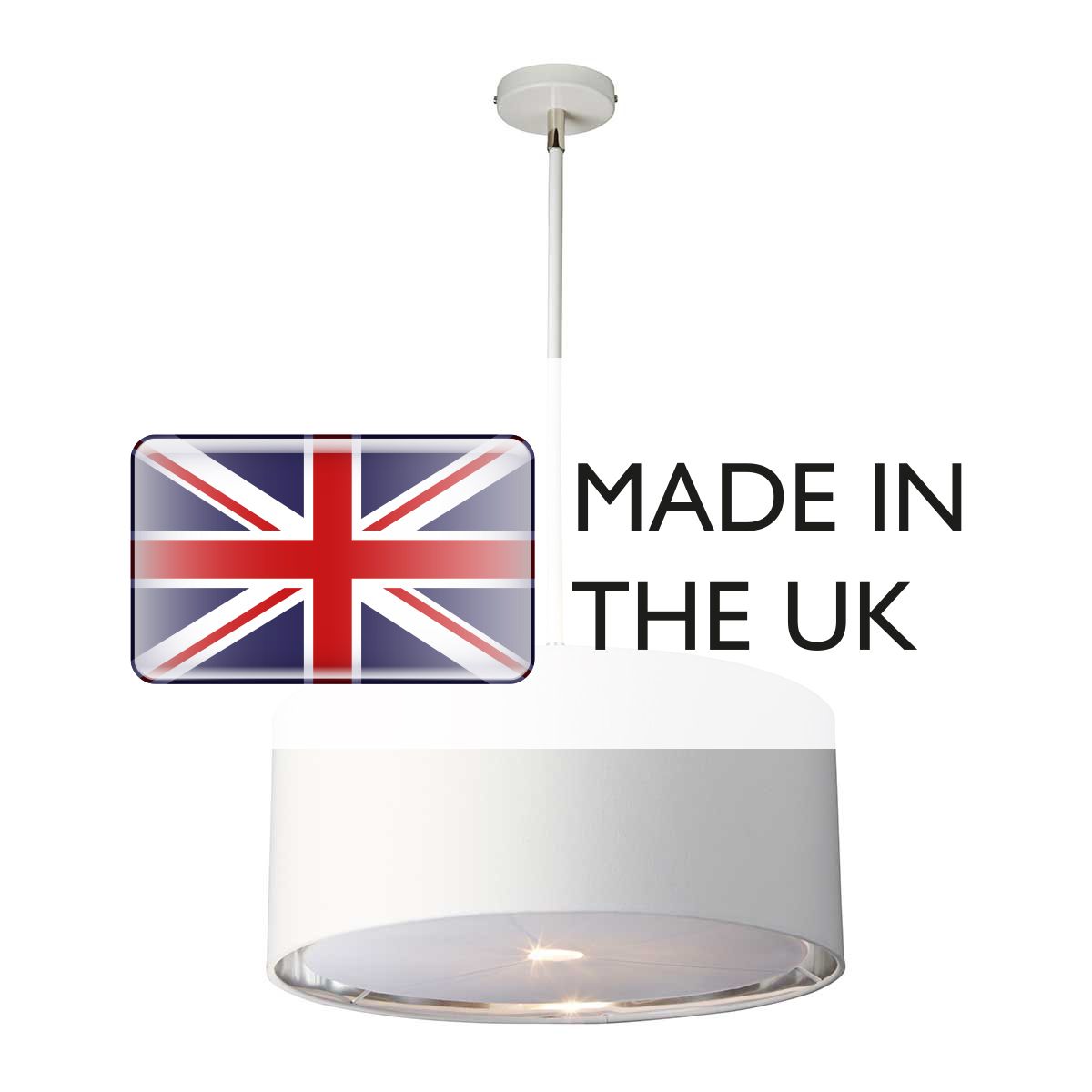 Elstead Balance Single Pendant - White & Polished Nickel