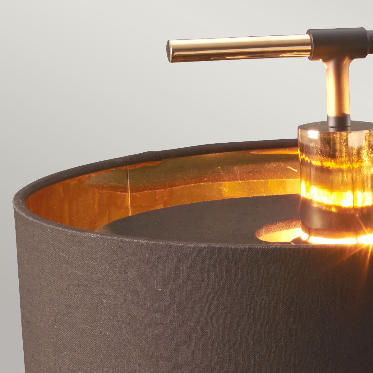 Elstead Balance Single Table Lamp - Brown & Polished Brass