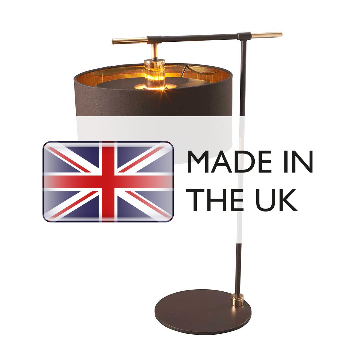 Elstead Balance Single Table Lamp - Brown & Polished Brass